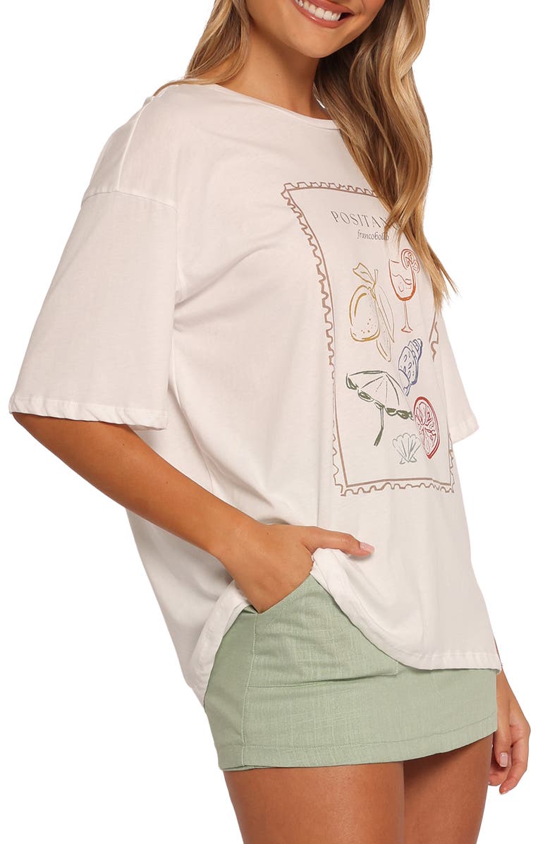 Petal & Pup Positano Oversize Cotton Graphic T-Shirt, Alternate, color, White