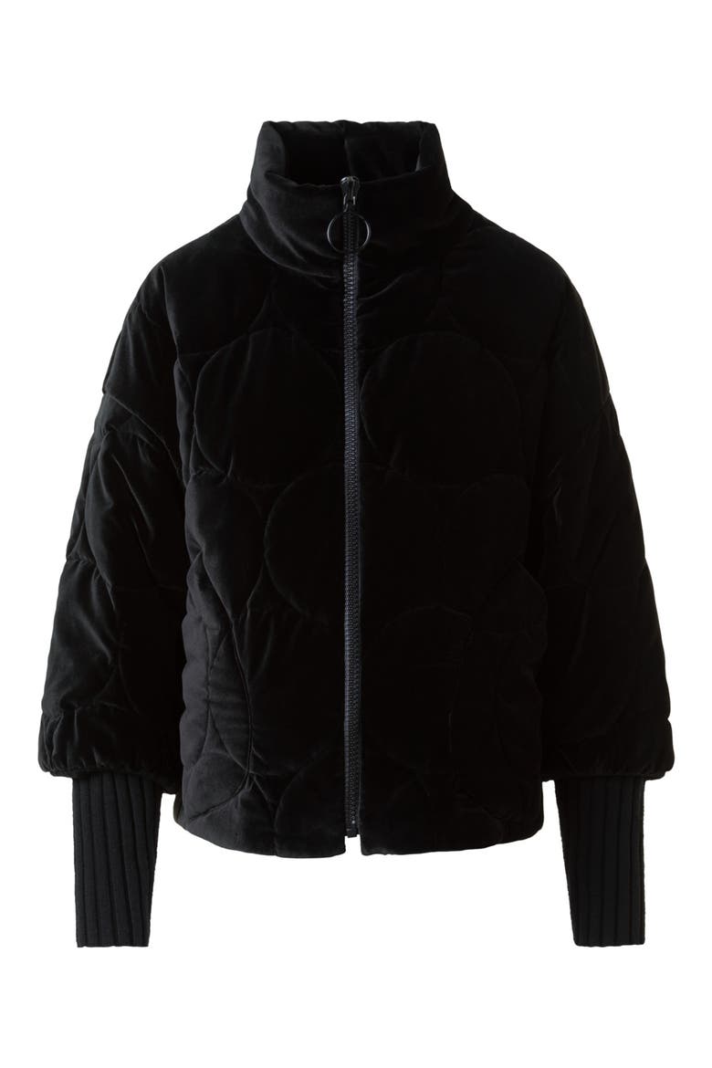 Quilted Velvet Jacket, Alternate, color, BLACK