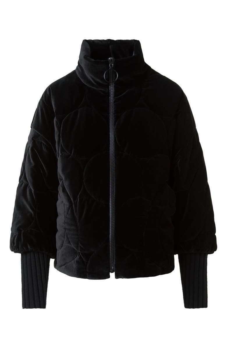 Akris punto Quilted Velvet Jacket, Alternate, color, Black