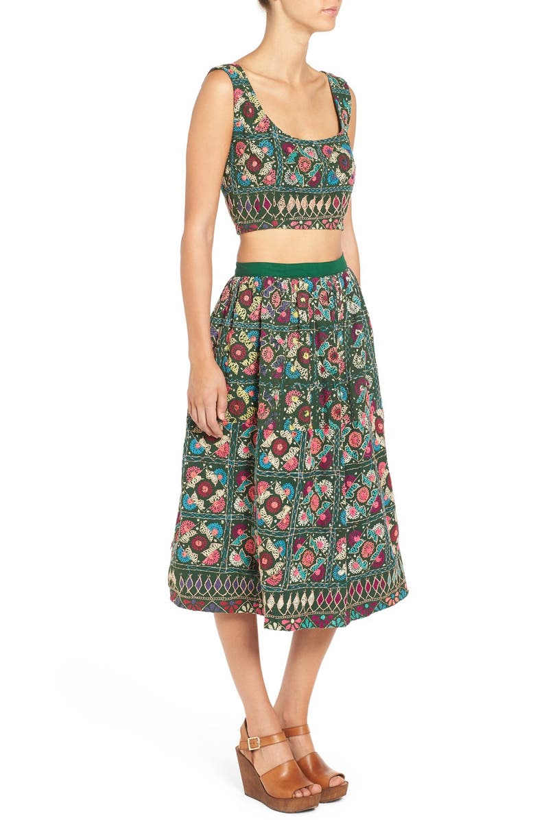 All Things Mochi Jaipur Print Crop Top & Midi Skirt Set, Alternate, color, 