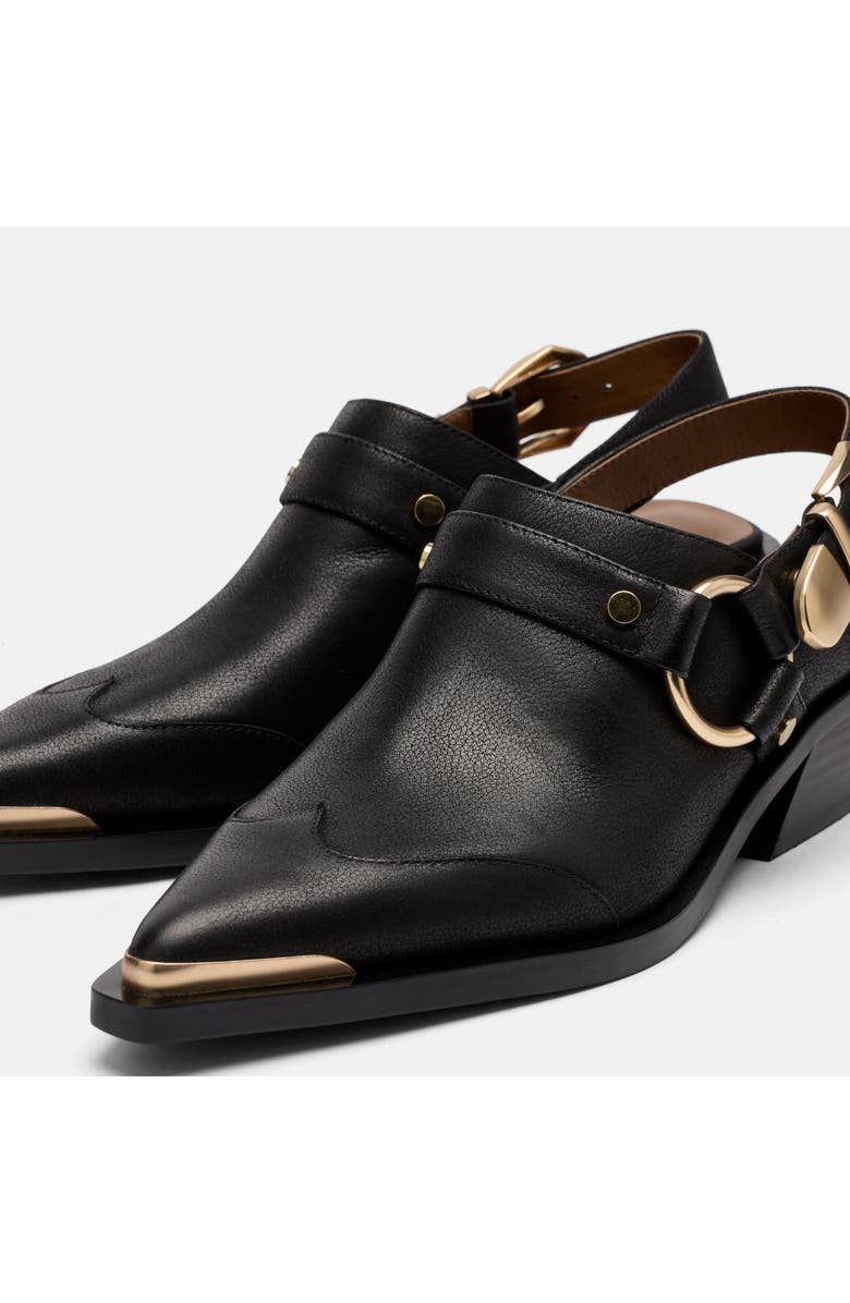 MARC NOLAN Frontier Calf Leather Western Slingbacks, Alternate, color, Black