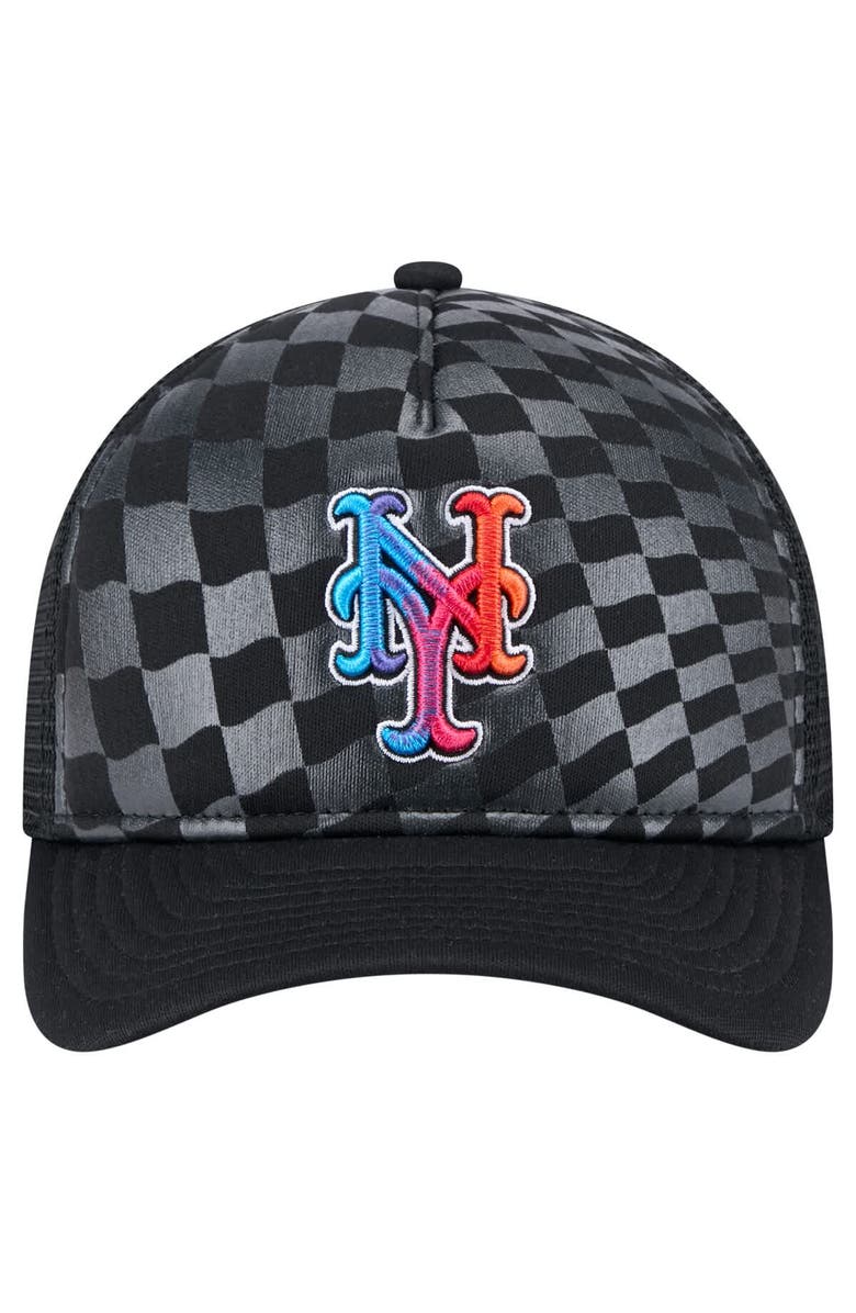 New Era Men's New Era Black New York Mets Gradient 9FORTY A-Frame M-Crown Trucker Adjustable Hat, Alternate, color,