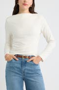 Caslon® Long Sleeve Boat Neck T-Shirt