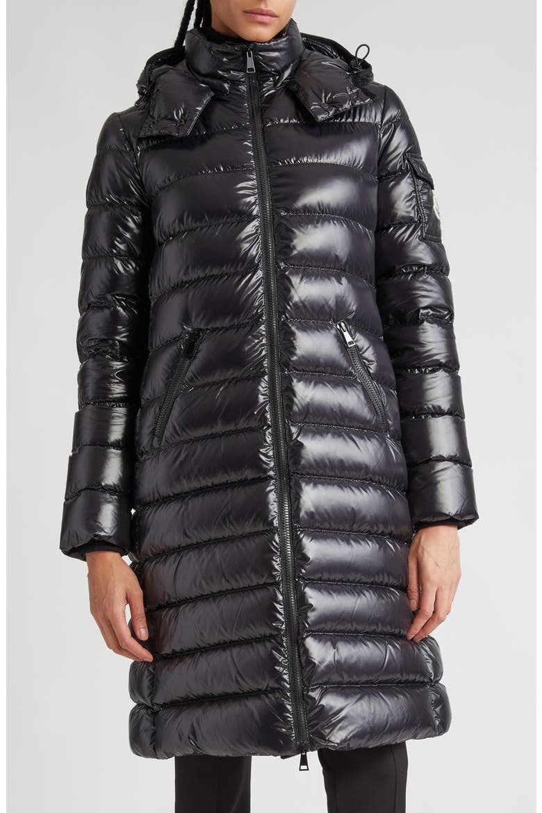 Moka Quilted Down Long Parka, Main, color, BLACK