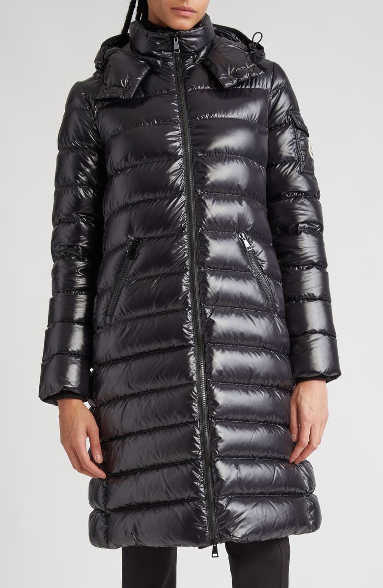 Moncler Moka Quilted Down Long Parka, Main, color, Black