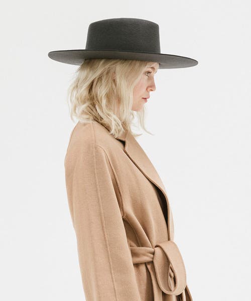 Gigi Pip Dakota Wide Brim Felt Hat In Dark Grey