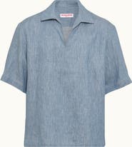 Orlebar Brown Vincent Linen Relaxed Fit Overhead Linen Shirt