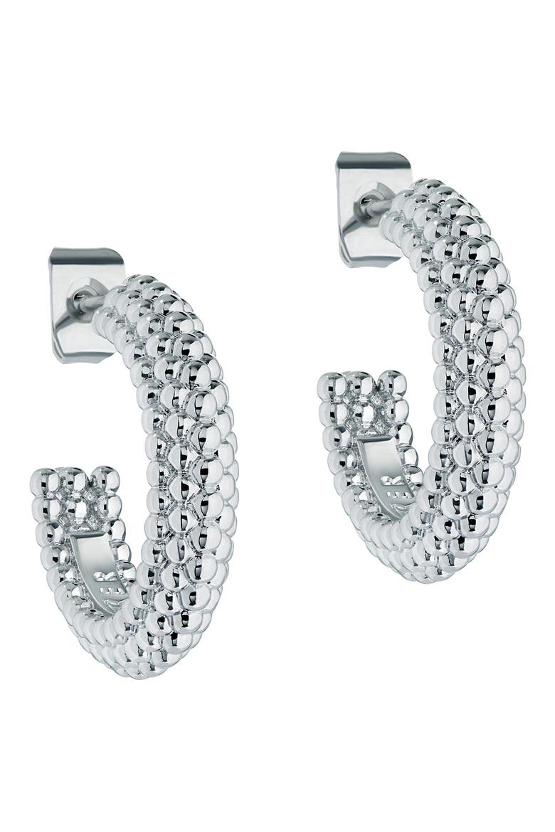 Dotetta Hoop Earrings, Main, color, SILVER TONE