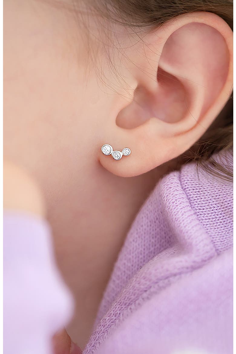 Bezel Climber Earrings, Alternate, color, Silver