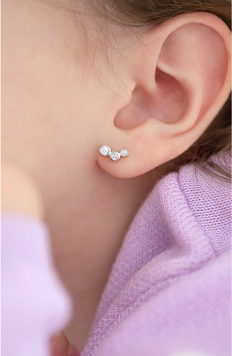 In Season Jewelry Bezel Climber Earrings, Alternate, color, Silver