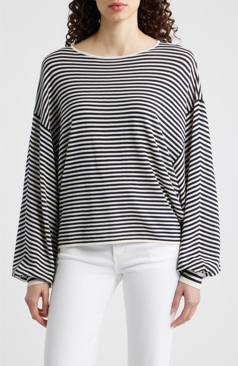 FRAME Slouchy Stripe Sweater, Main, color, Cream Multi