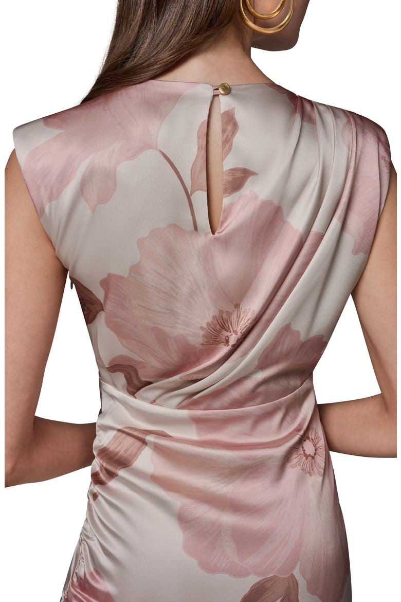 Floral Print Ruched Sheath Dress, Alternate, color, SNOW PETAL