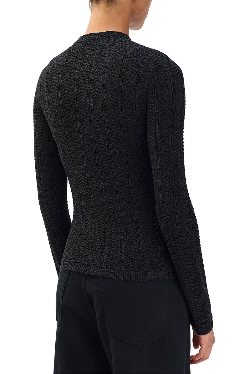 rag & bone Francesca Merino Wool Crop Sweater, Alternate, color, Charcoal