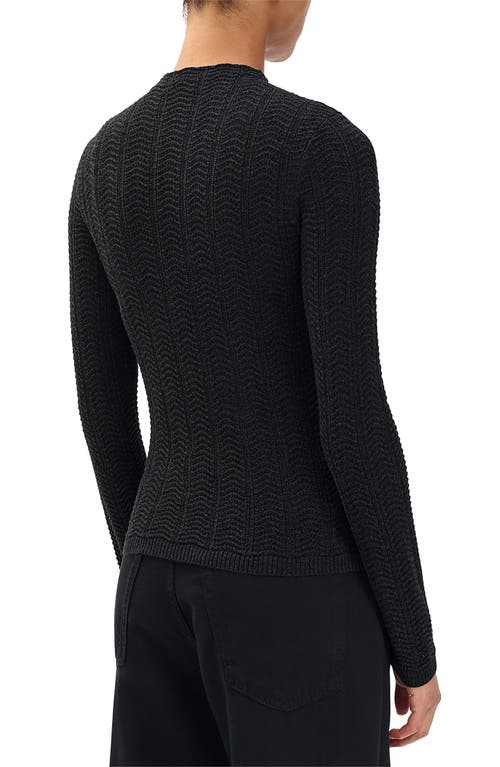 Rag & Bone Francesca Merino Wool Crop Sweater In Black