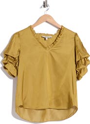 Joie Ruffle V-Neck Blouse