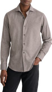 Eton Houndstooth Check Flannel Shirt