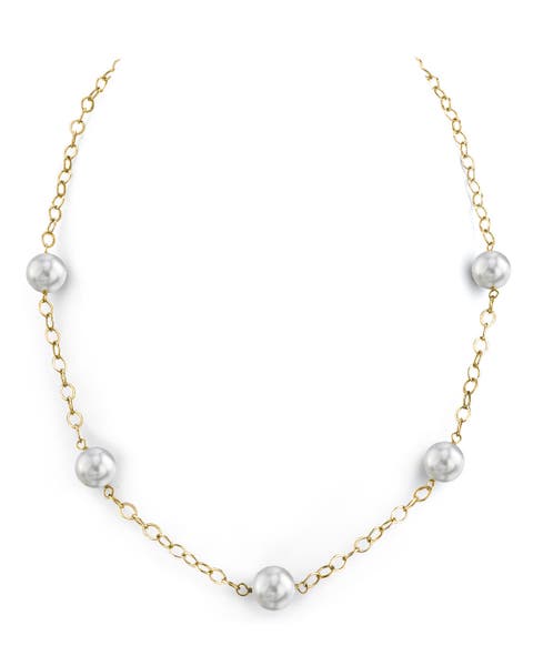 White South Sea Round Pearl Tincup Necklace