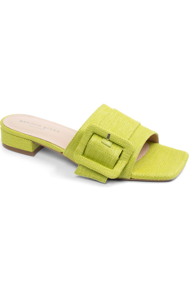 patricia green Bali Slide Sandal, Main, color, Lime Green Raffia