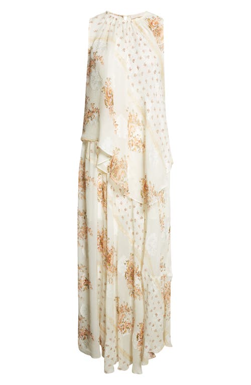 Ulla Johnson Caprice Floral Layered Silk Blend Dress In Neutral