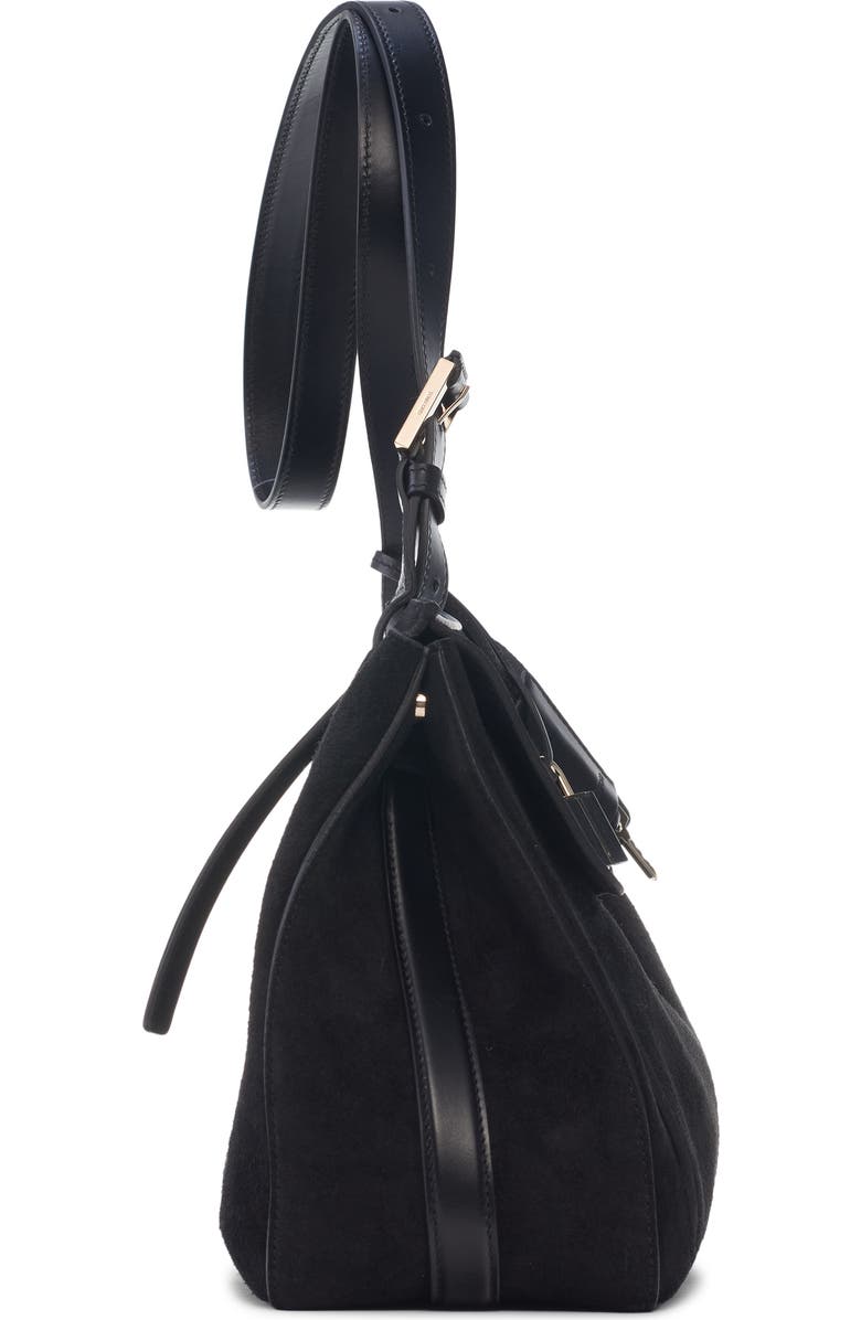 TOM FORD Medium Suede Besace Shoulder Bag, Alternate, color, Black
