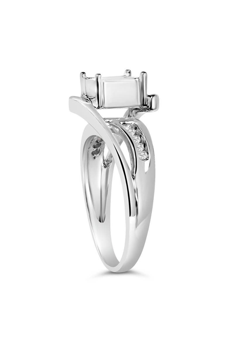 10K White Gold 1/3 Cttw Princess-cut Diamond Cluster Bypass Ring, Alternate, color, White Gold