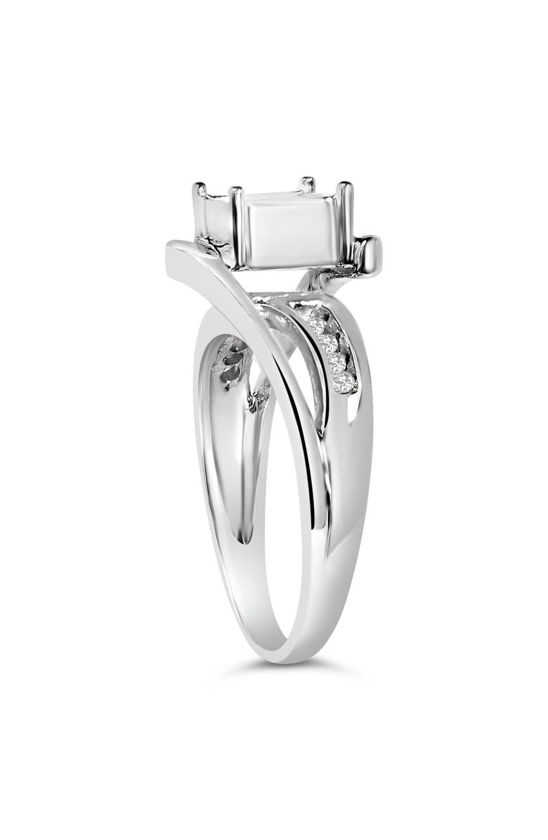 Haus of Brilliance 10K White Gold 1/3 Cttw Princess-cut Diamond Cluster Bypass Ring, Alternate, color, White Gold