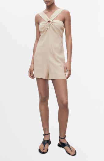 Hoop Detail Linen Blend Romper