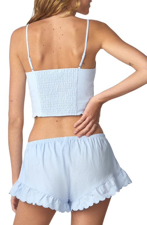 Florence By Mills Scallop Crop Camisole In Blue