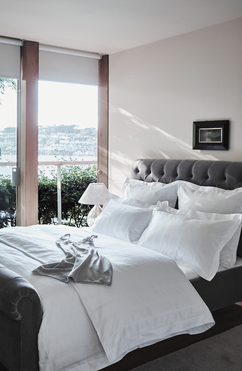 The White Company Stripe Border Duvet Cover & Sham Set, Alternate, color,