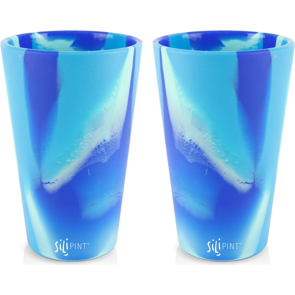 Silipint Silicone Pint Glasses 2 Pack Arctic Sky 16oz Unbreakable Cups