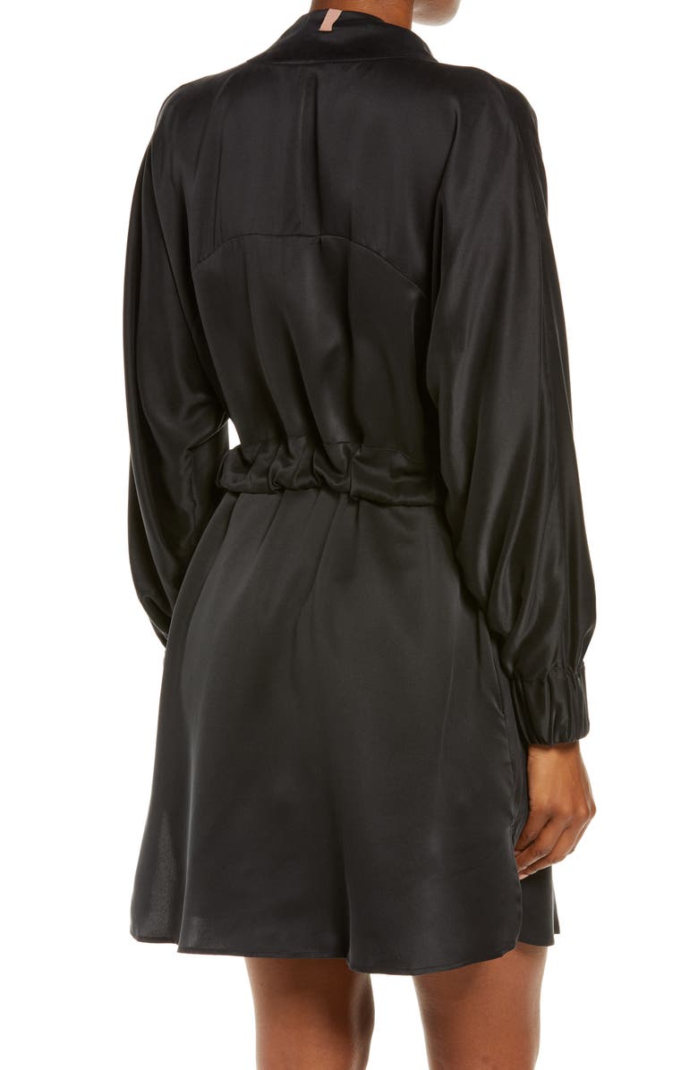 Lunya Washable Silk Robe, Alternate, color, Immersed Black