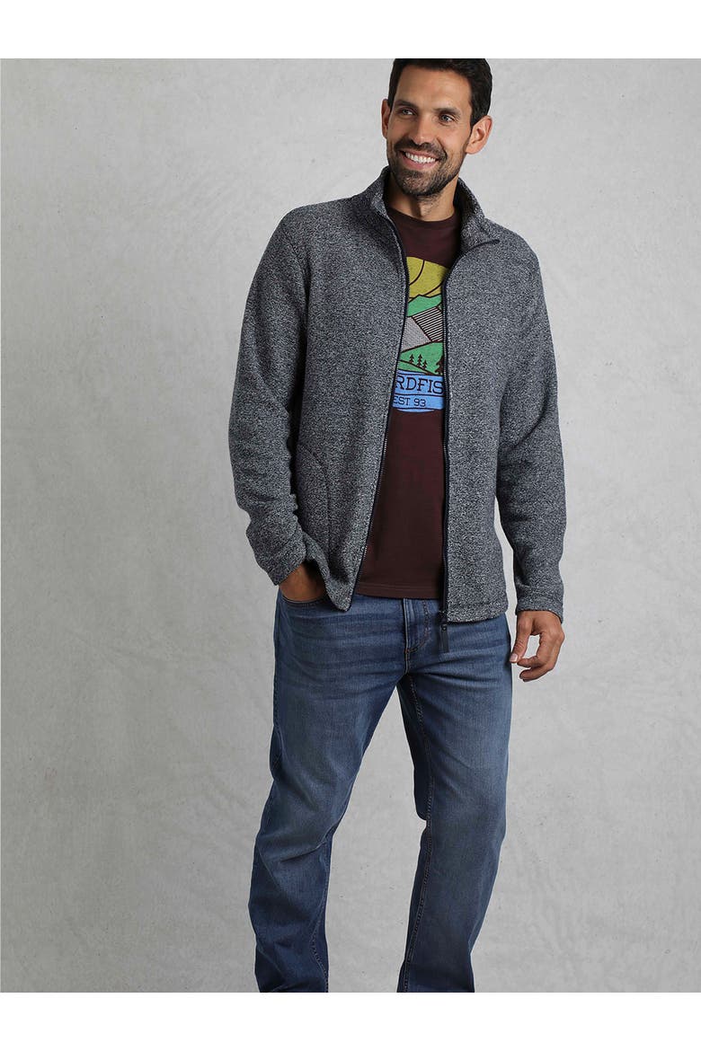 Thames Full Zip Snow Marl Fleece, Main, color, Navy