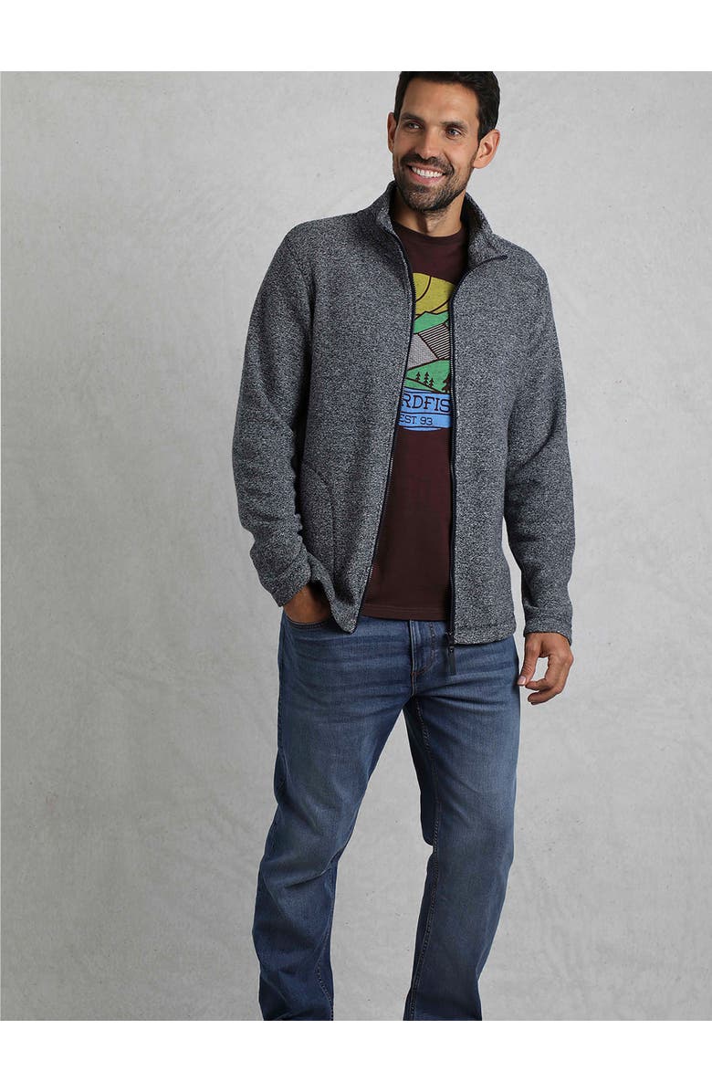 Weird Fish Thames Full Zip Snow Marl Fleece, Main, color, Navy