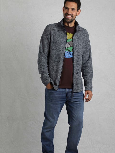 Thames Full Zip Snow Marl Fleece