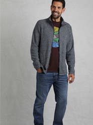 Weird Fish Thames Full Zip Snow Marl Fleece