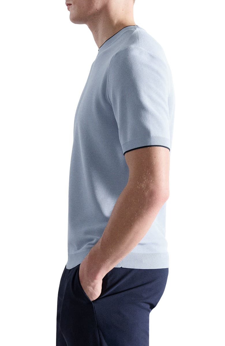 MANGO Short Sleeve Piqué Top, Alternate, color, Sky Blue