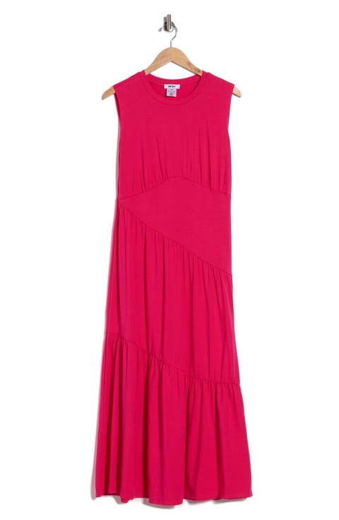 Gathered Sleeveless Tiered Maxi Dress