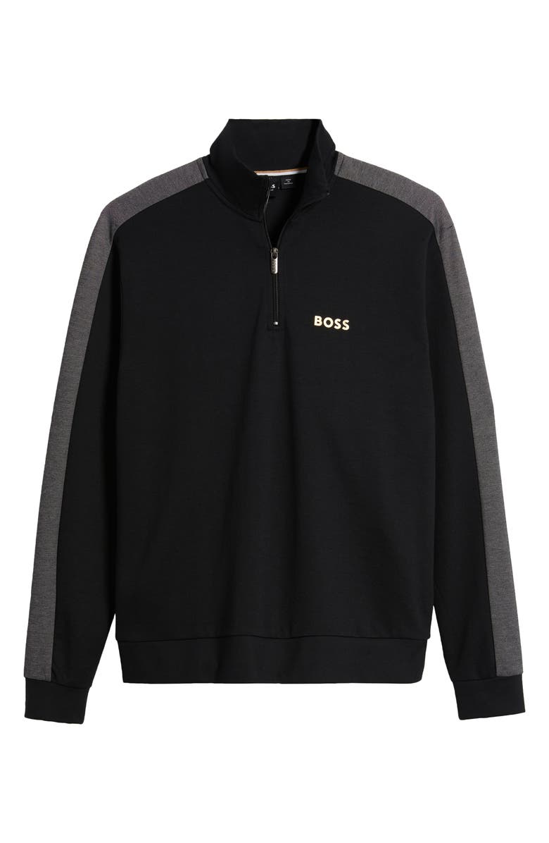 BOSS Quarter Zip Logo Pullover, Alternate, color, 