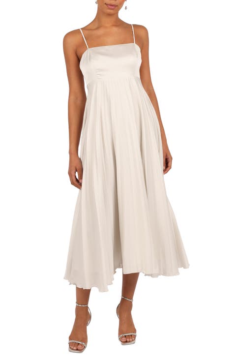 ワンピース laubeblanc Flare pleats Dress silvergray Flare pleats Dress – L'AUBE BLANC