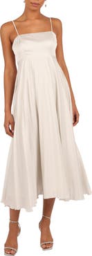 Petal 
Pup Keegan Pleated Satin Dress