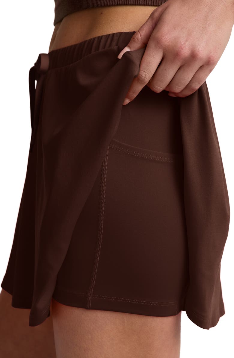 Beyond Yoga Sport Active Drawcord Miniskirt, Alternate, color, Iced Mocha
