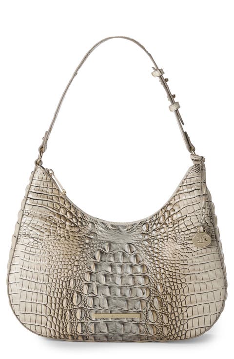 Stephie Croc Embossed Leather Shoulder Bag