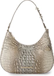 Brahmin Stephie Croc Embossed Leather Shoulder Bag