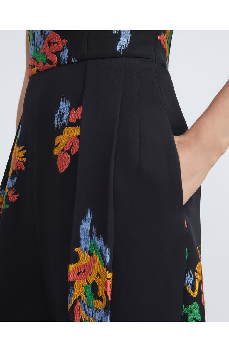 Lafayette 148 New York Floral Frost Fil Coupé Strapless Jumpsuit, Alternate, color, Black Multi