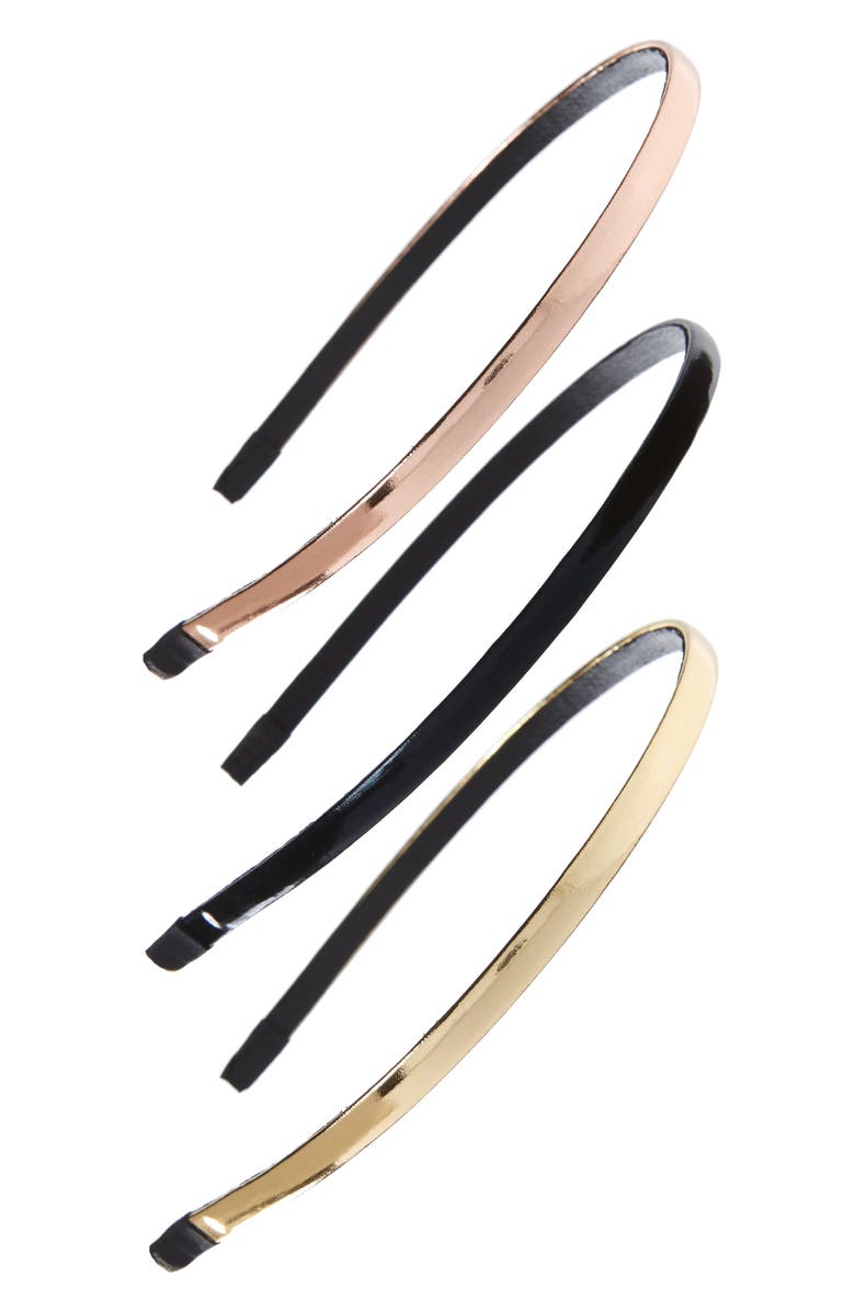 Tasha 3-Pack Skinny Headbands, Main, color, 