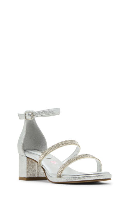 Steve Madden Kids' Jsizzle Ankle Strap Sandal In Silver