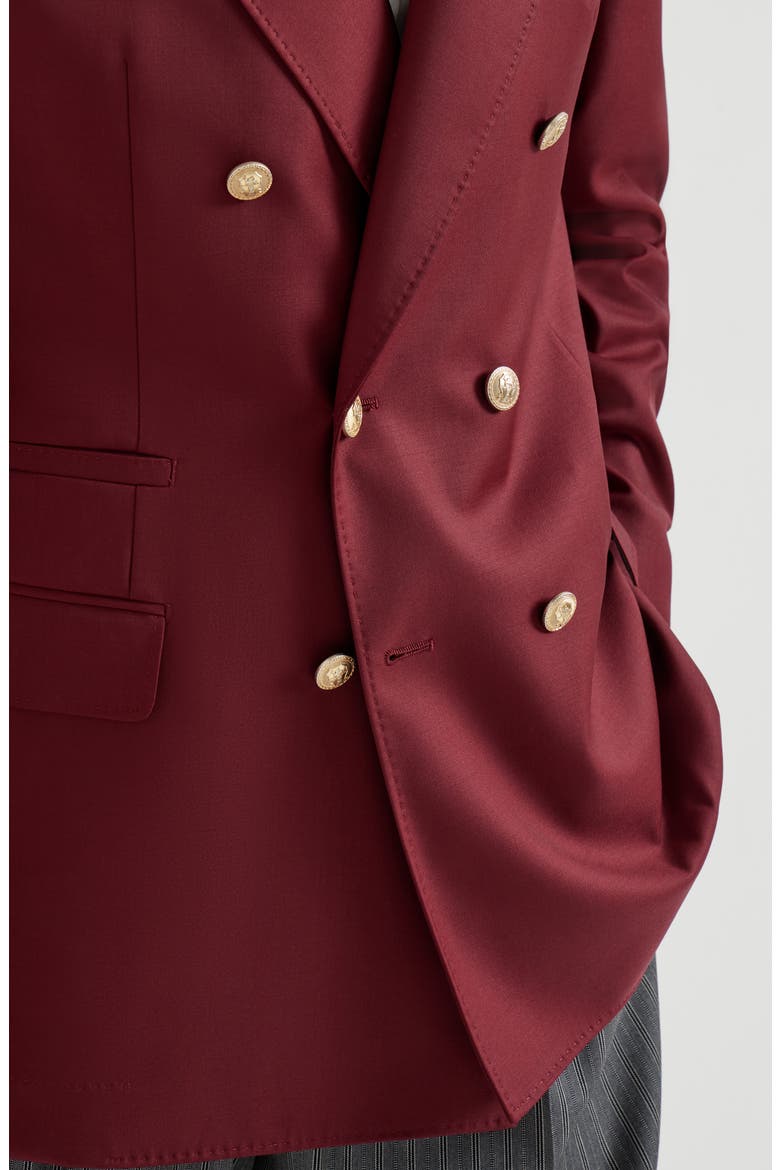 Blazer with metal buttons, Alternate, color, Cherry