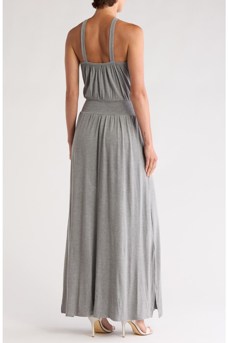 Halter Maxi Dress, Alternate, color, WARM HEATHER GREY