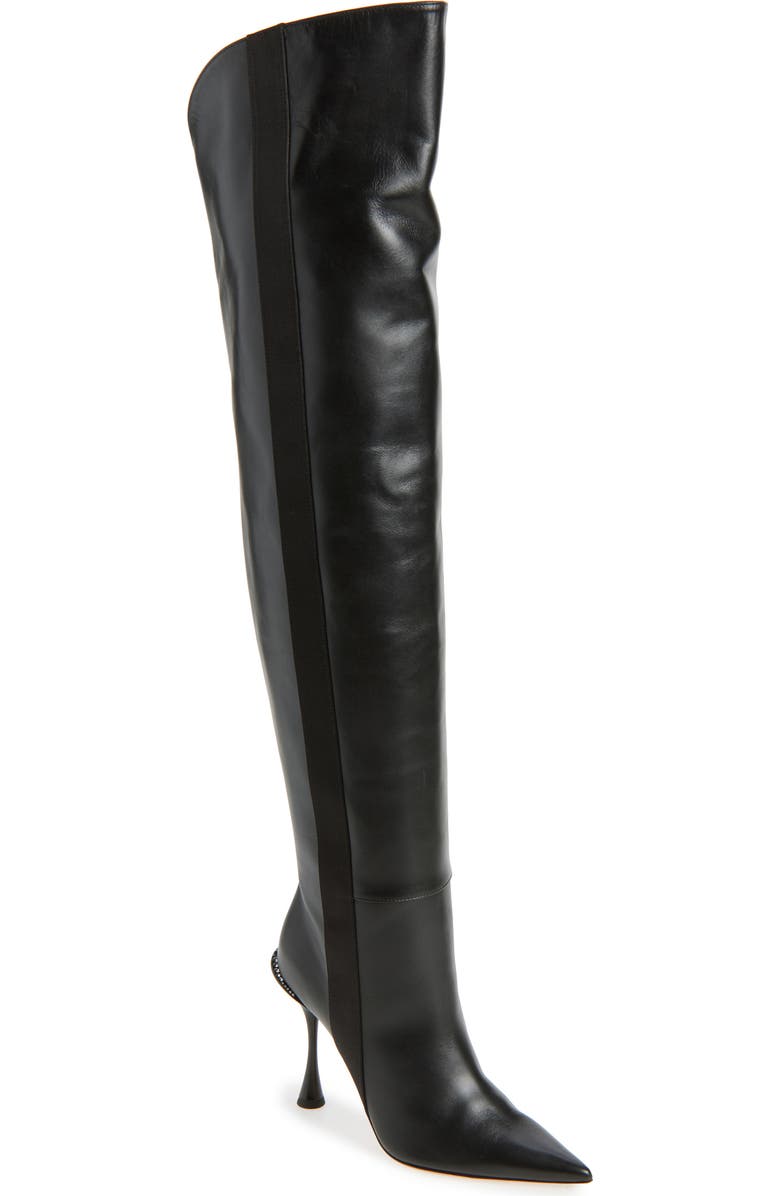 BETZÁBE Bree Pointed Toe Thigh High Boot, Main, color, Black