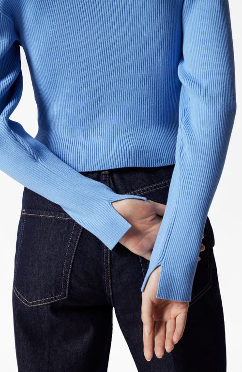 & Other Stories Fitted Rib Cardigan In Blue Medium
